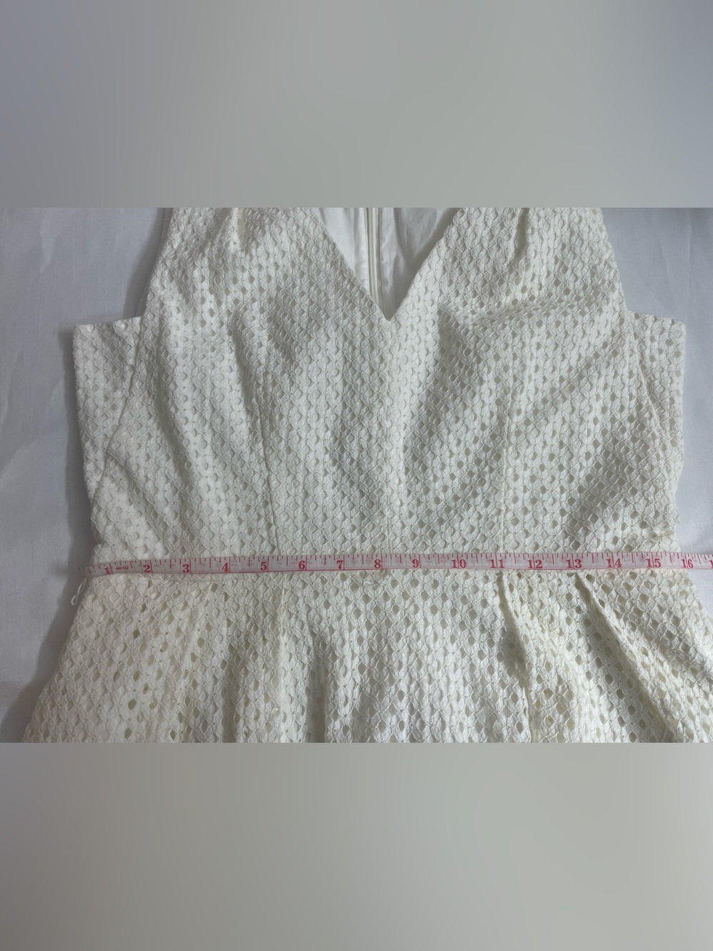 Eliza J Women’s Cream Eyelet V-Neck Midi Dress Size 12 - Picture 11 of 16